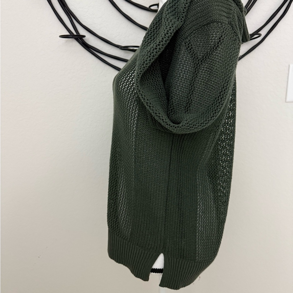 Athleta Forest Green Women's open knit Crew Neck Sweater - Picture 4 of 6
